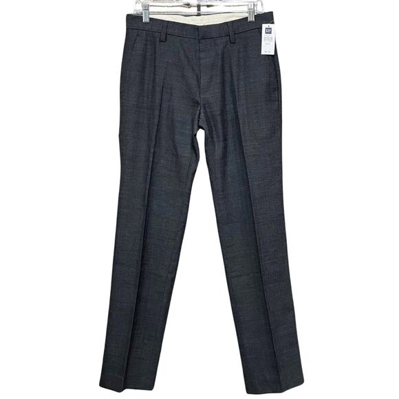 Gap SLIM FIT WOOL BLEND TROUSER PANTS Men’s Size 30x32 Gray Herringbone NEW - Picture 1 of 12